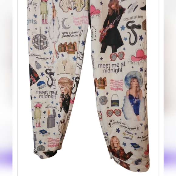 Taylor Swift Satin Pajama Pants sz S Swifty Sleep Eras Reputation Midnight 1989 - Picture 3 of 11